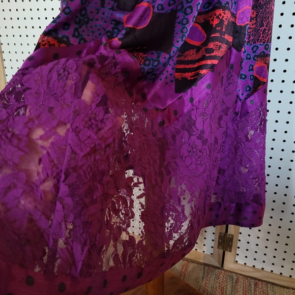 -Vintage Diane Freis Silk 2 Piece Dress Purple Red - Picture 8 of 16
